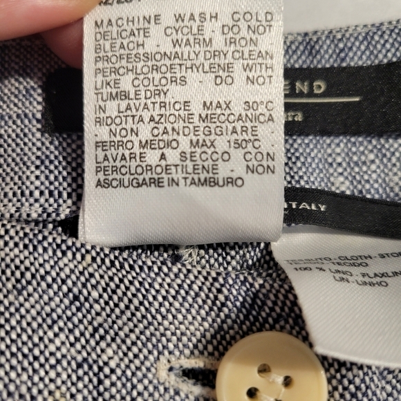 MaxMara Blue Washed Linen Wide Leg Pants - Picture 6 of 6